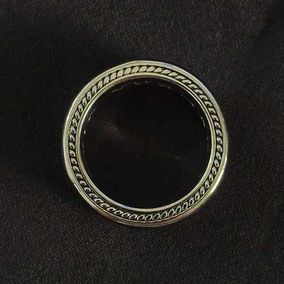 David Yurman Triple Row Black Diamond Ring - Picture 4 of 6